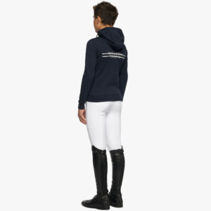 Cavalleria Toscana Child's Unisex Stripe Zip Sweatshirt- NAVY