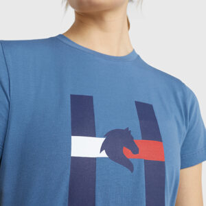 Tommy Hilfiger Equestrian H Horse Print T-Shirt- Blue Coast